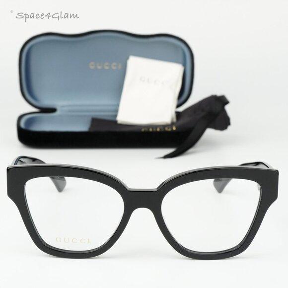 Gucci Women Eyeglasses Black Demo Cat Eye GG1424O 005 BRAND NEW main image 5